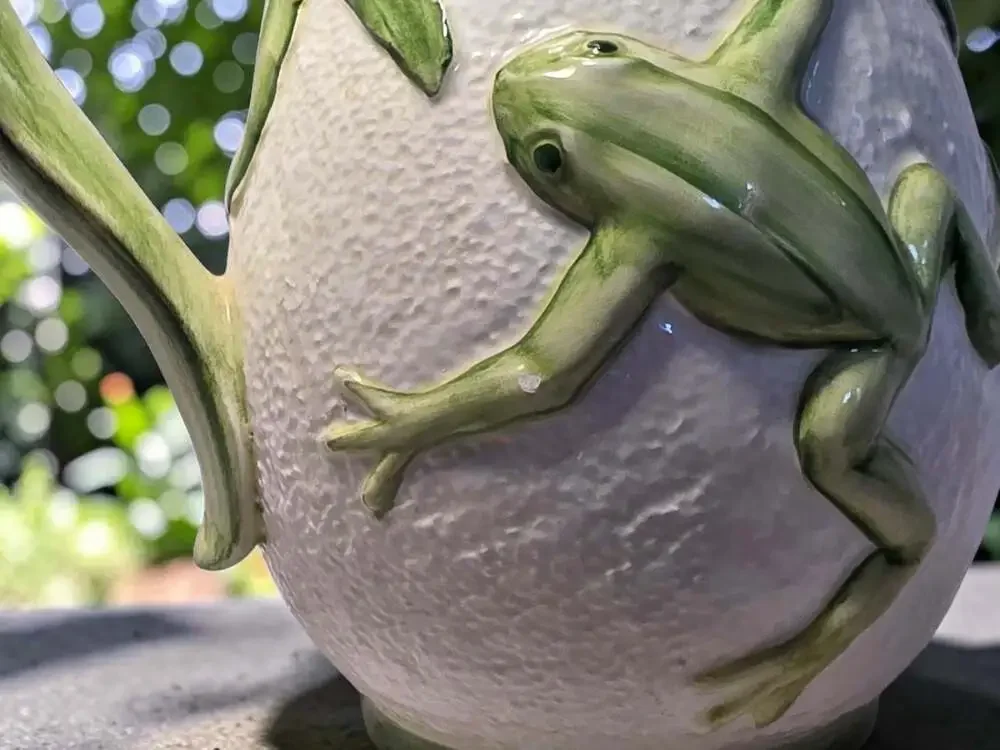 San Marco Italian Majolica Ceramic Frog Pitcher